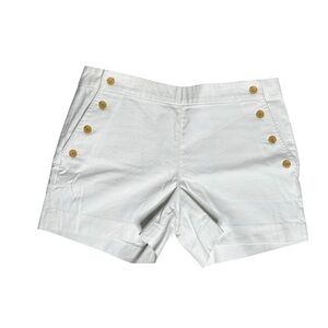 NWT Banana Republic White Shorts with Button Detail Size 6